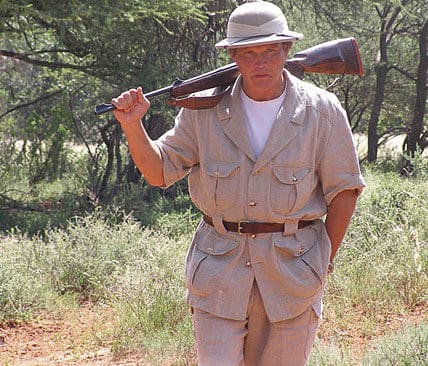 Per Morberg p&aring; vandring i bushen f&ouml;r att f&aring; korn p&aring; antilop. Jaktresan till Kapprovinsen i Sydafrika gav inspiration till den nya kokboken, som fokuserar p&aring; vilt.