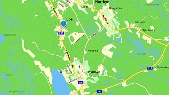 En ung björnhona på cirka 40 kilo sköts vid 21-tiden på måndagskvällen 20 meter från en bostad nära ålderdomshemmet i Los.