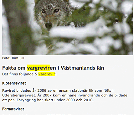 S&aring; h&auml;r ser det fortfarande ut p&aring; l&auml;nsstyrelsens webbsida om vargreviren i l&auml;net. De som bor i Skutunareviret l&auml;r inte h&aring;lla med om den verklighet som myndigheten visar upp f&ouml;r omv&auml;rlden.