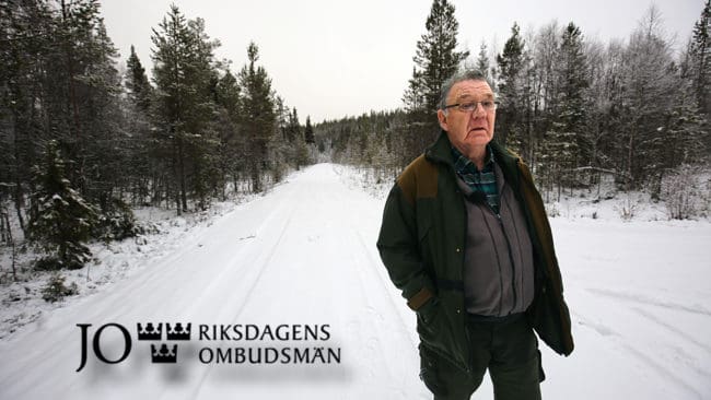 En av de friade männen i Lillhärdalfallet, Anders Dunder, på den plats där polisen och länsstyrelsens naturbevakare slog till i början av maj 2012. JO:s främsta argument för att inte granska fallet är att det är för gammalt.