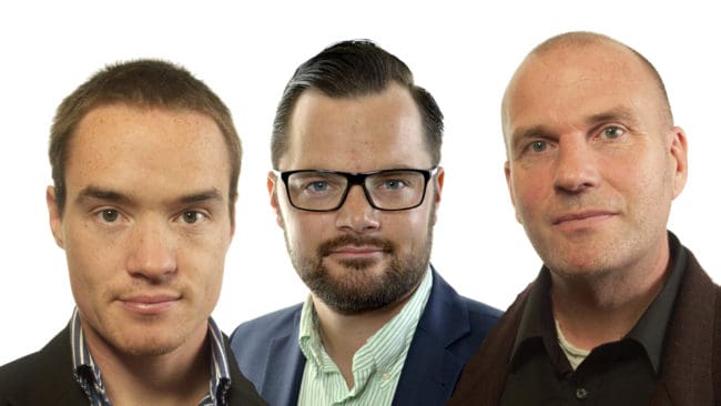 Kent Ekeroth, ledamot Justitieutskottet, Adam Marttinen, ledamot Justitieutskottet, och Runar Filper, jakt- och viltpolitisk talesman. Samtliga SD.