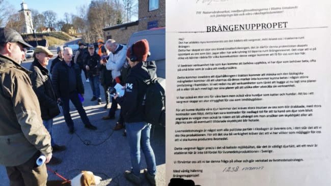 Göran Nilsson, mitt i bilden med mikrofon, fick tillfälle att göra sin röst hörd i radio.