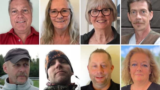De nya ordinarie ledamöterna i förbundsstyrelsen är på övre raden från vänster: Gunnar Benselfelt, Silvana Lindgren Majander, Yvonne Oward och Arne Nilsson. Nedre raden från vänster: Conny Börjesson Daneberg, ordinarie ledamot, samt de nya suppleanterna Stefan Paulsson, Jörgen Söderlund och Suzane Christoferson.