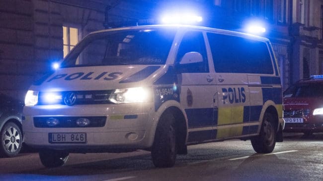 En polispatrull ryckte ut till ett lägenhetsbråk och fann två jaktvapen i en garderob.