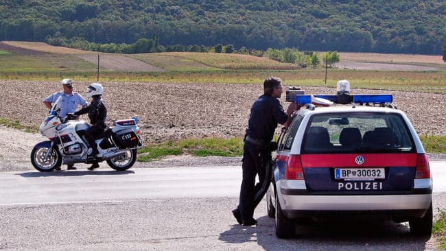 Polis i Österrike fick rycka ut för att skydda en eftersöksjägare som hindrades av arga bilister när ett trafikskadat rådjur skulle avlivas. (Arkivbild)
