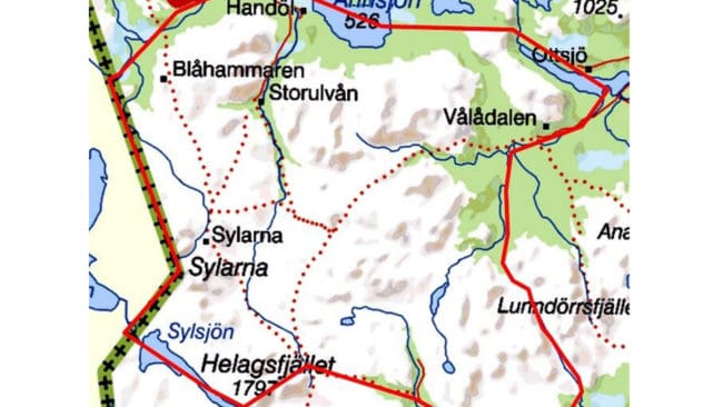 Vargarna får jagas inom det rödmarkerade området på kartan.