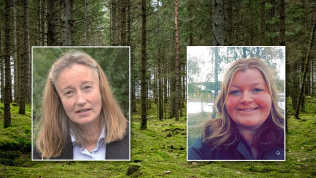 Solveig Larsson, förbundsordförande i Jägarnas Riksförbund, och Victoria Kärrman, utesluten medlem.