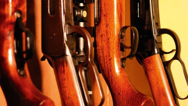 Raderna med sålda, men ej betalda, bössor växer i valvet hos i en vapenhandlare i Norrköping, som har landets längsta väntetider på vapenlicenser hos polisen. (Arkivbild)