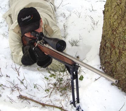 Liggande skytte fungerar mycket bra med Z-aim-stödet.