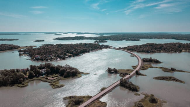 flygbild över Åland.