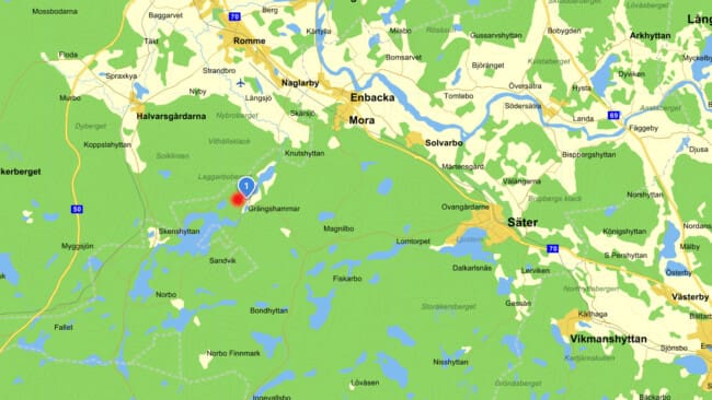 Karta över Grängshammar i Säters kommun.